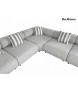 MaMaison sofa narożna ogrodowa ALEXANDER  szara (poduszki i pokrowiec w zestawie)