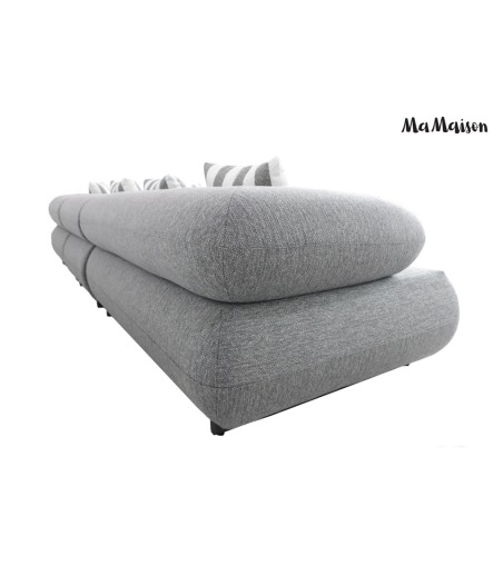 MaMaison sofa narożna ogrodowa ALEXANDER  szara (poduszki i pokrowiec w zestawie)