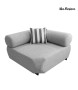 MaMaison sofa narożna ogrodowa ALEXANDER  szara (poduszki i pokrowiec w zestawie)