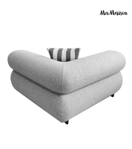 MaMaison sofa narożna ogrodowa ALEXANDER  szara (poduszki i pokrowiec w zestawie)