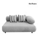MaMaison sofa narożna ogrodowa ALEXANDER  szara (poduszki i pokrowiec w zestawie)