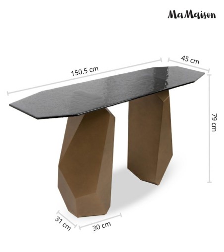 MaMaison konsola CELESTE 150 złota /      czarna