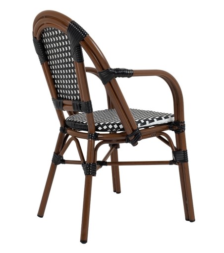 Zestaw 2 krzeseł ogrodowych CAFE PARIS    ARM brązowy rattan