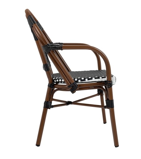 Zestaw 4 krzeseł ogrodowych CAFE PARIS    ARM brązowy rattan