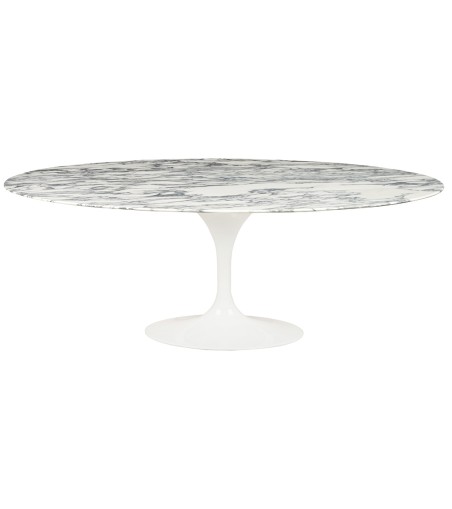 Stół TULIP ELLIPSE MARBLE ARABESCATO 200  biały - marmur, metal