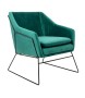 Fotel EMMA VELVET ciemny zielony -        welur, metal