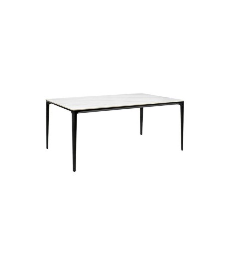 Stół SLIM 140x80 biały, czarny -          ceramiczny marmur, aluminium
