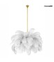 MOOSEE lampa wisząca TIFFANY 135 biała    mosiądz / naturalne pióra