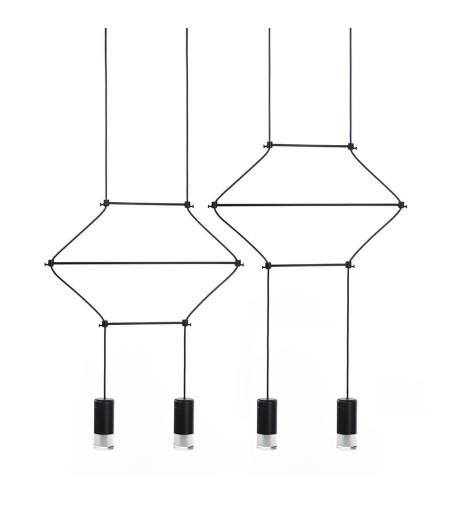 MOOSEE lampa wisząca FLUSSO LINE 4        czarna