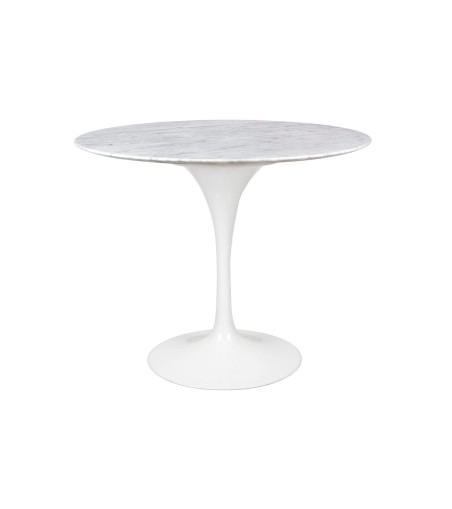 Stół TULIP MARBLE 90 CARRARA biały -      marmur, metal