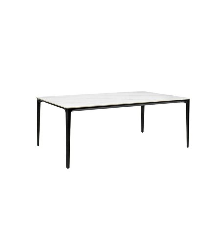 Stół SLIM 180x90 biały, czarny -          ceramiczny marmur, aluminium