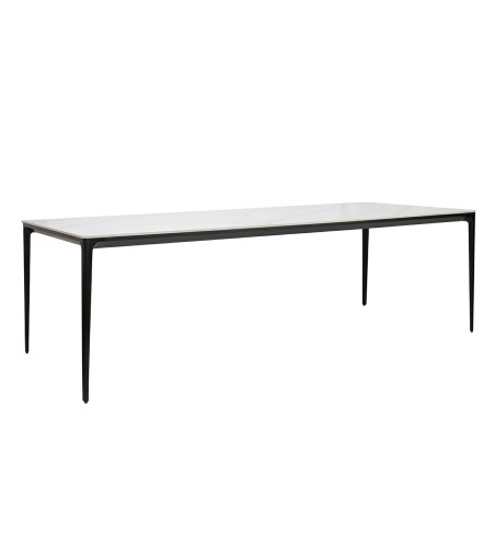 Stół SLIM 240x100 biały, czarny -         ceramiczny marmur, aluminium