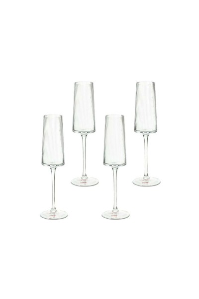 KARE komplet 4 kieliszków do szampana     RIFFLE 215 ml
