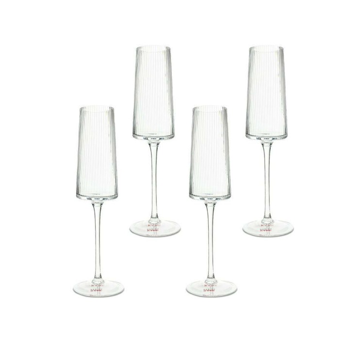 KARE komplet 4 kieliszków do szampana     RIFFLE 215 ml