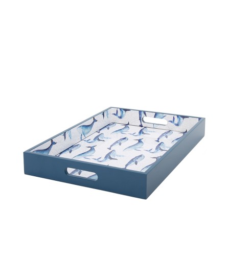 Taca dekoracyjna SHP WHALE niebieska /    biała