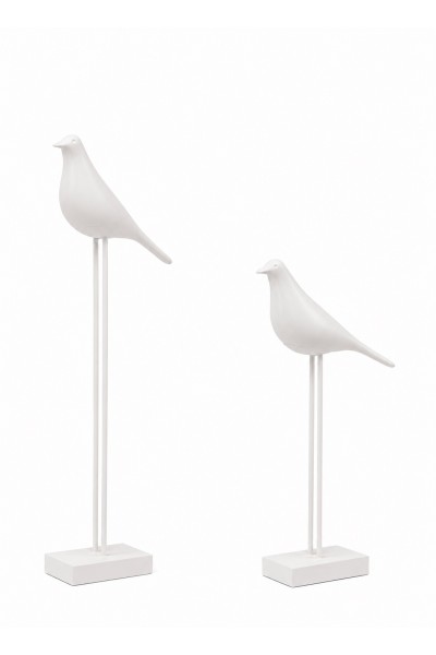 Zestaw 2 dekoracji SHP BIRDY biała
