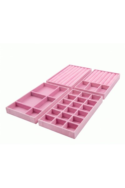 Zestaw 4 organizerów na biżuterię SHP     SORREL różowy