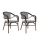 Zestaw 2 krzeseł ogrodowych CAFE AZURE    biały / czarny