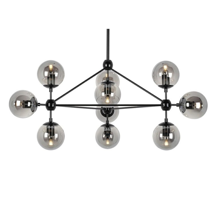 MOOSEE lampa wisząca PLANETARIO 10        czarna - klosze dymione