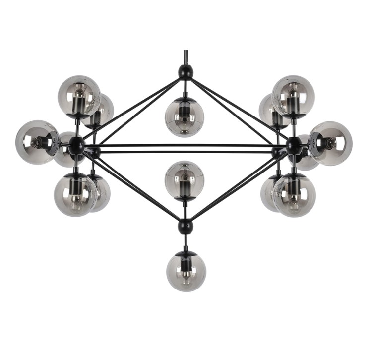 MOOSEE lampa wisząca PLANETARIO 15        czarna - klosze dymione