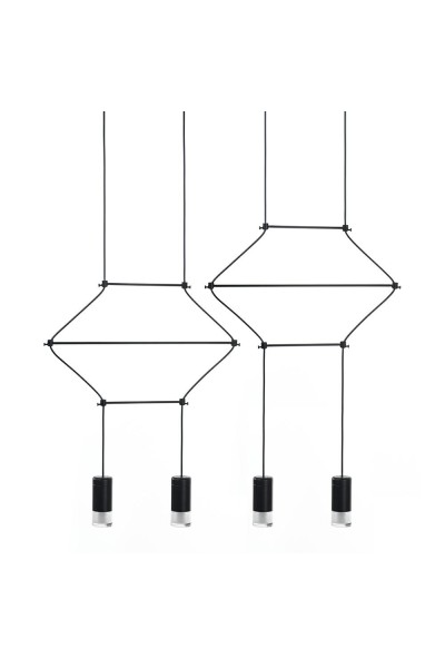 MOOSEE lampa wisząca FLUSSO LINE 4        czarna