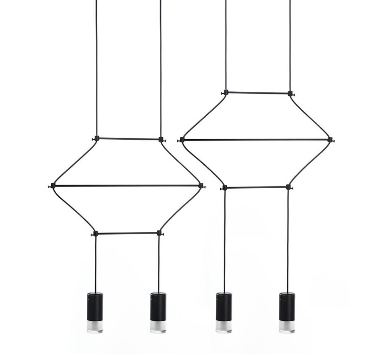 MOOSEE lampa wisząca FLUSSO LINE 4        czarna