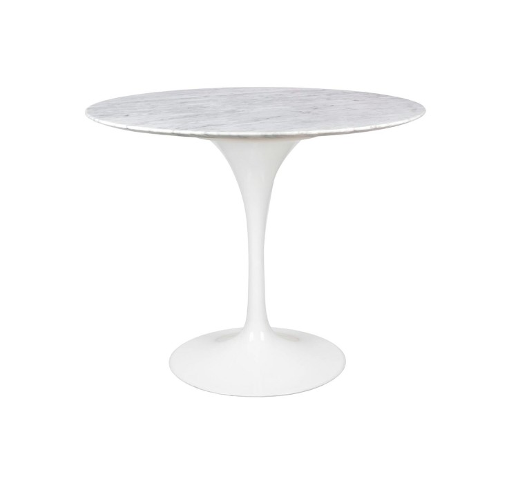 Stół TULIP MARBLE 90 CARRARA biały -      marmur, metal