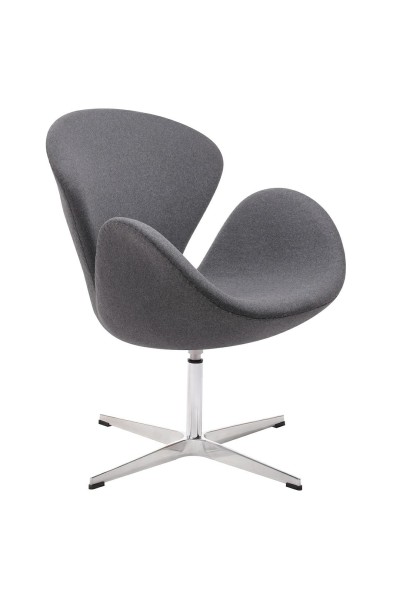 Fotel SWAN WOOL PREMIUM szary - wełna, podstawa stal