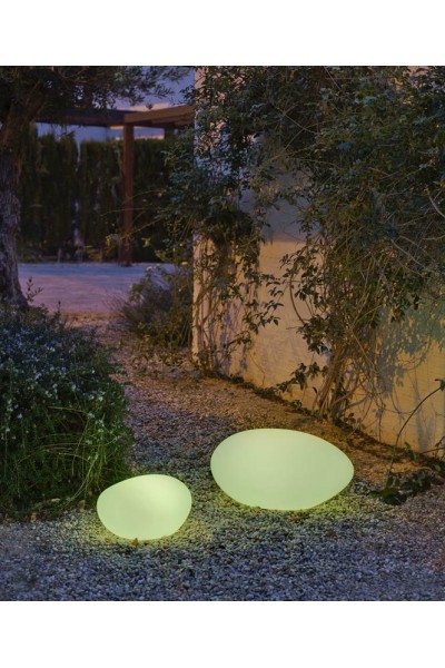 NEW GARDEN lampa ogrodowa PETRA 60 SOLAR & BATTERY biała