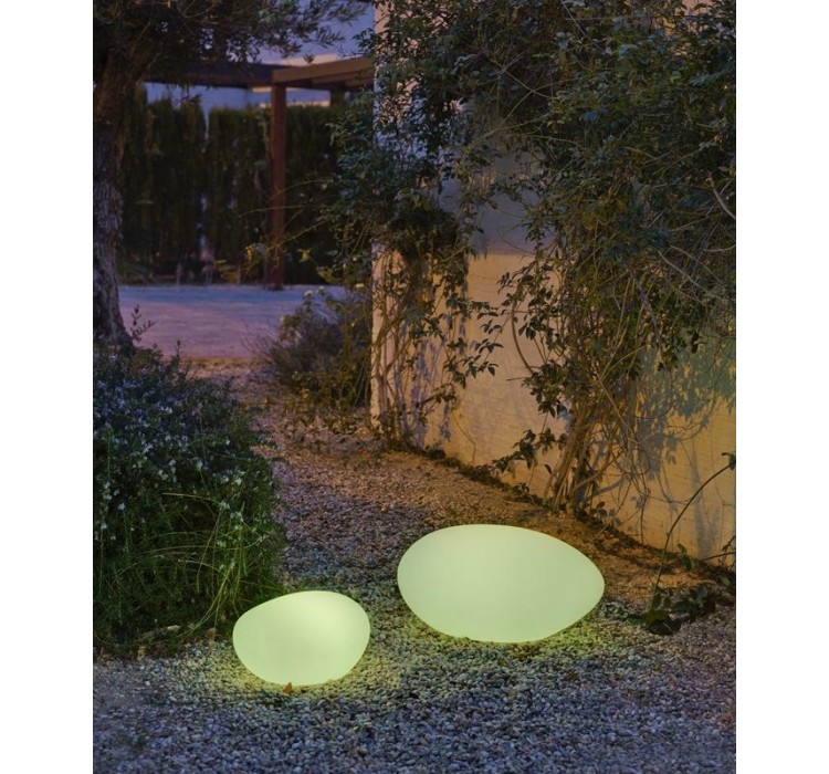 NEW GARDEN lampa ogrodowa PETRA 60 SOLAR & BATTERY biała