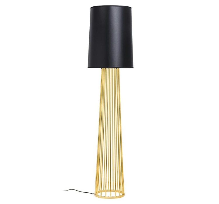 MOOSEE lampa podłogowa HOLMES STRAIGHT    złota z czarnym kloszem