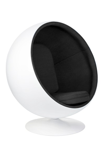 Fotel BALL biało-czarny - włókno szklane