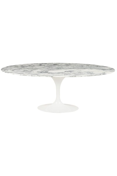 Stół TULIP ELLIPSE MARBLE ARABESCATO 200  biały - marmur, metal