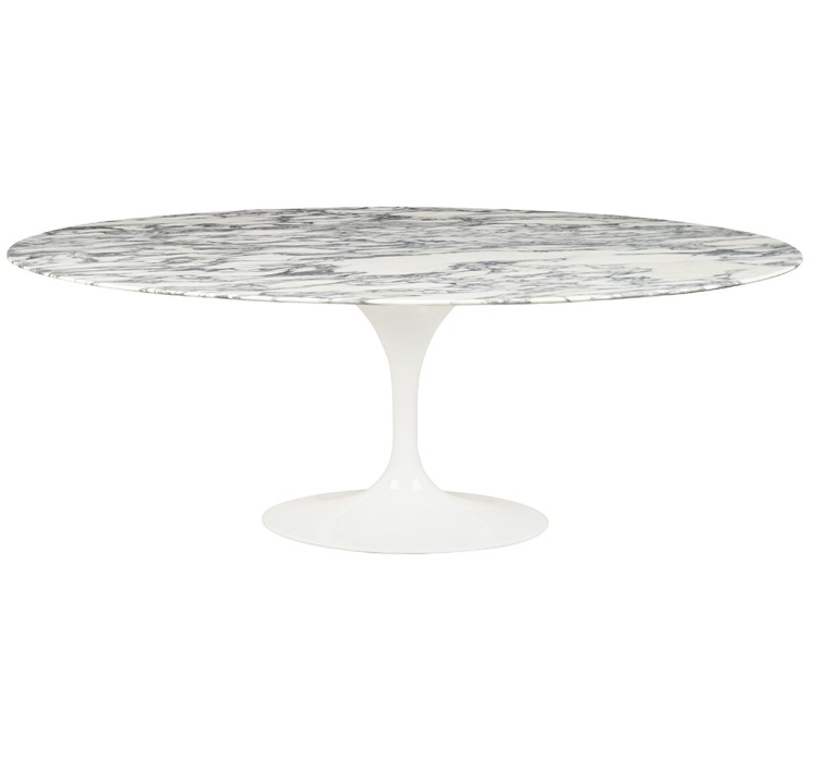 Stół TULIP ELLIPSE MARBLE ARABESCATO 200  biały - marmur, metal