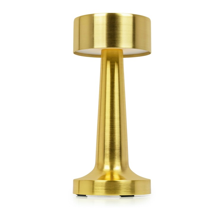 Lampa biurkowa LEE złota - wbudowana bateria, LED