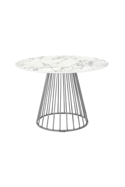 Stół GLAM MARBLE 110 - MDF, chromowana podstawa