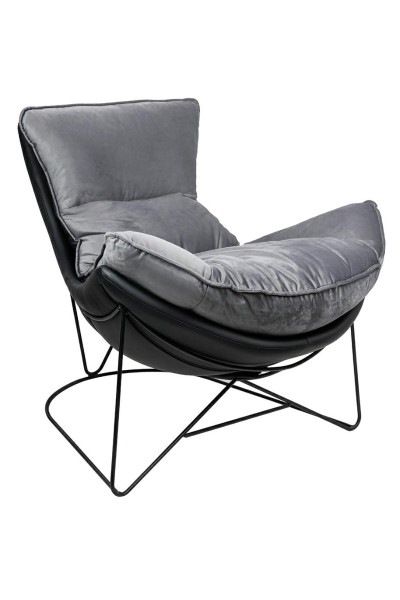 Fotel OTILIA STAND VELVET ciemny  szary welur
