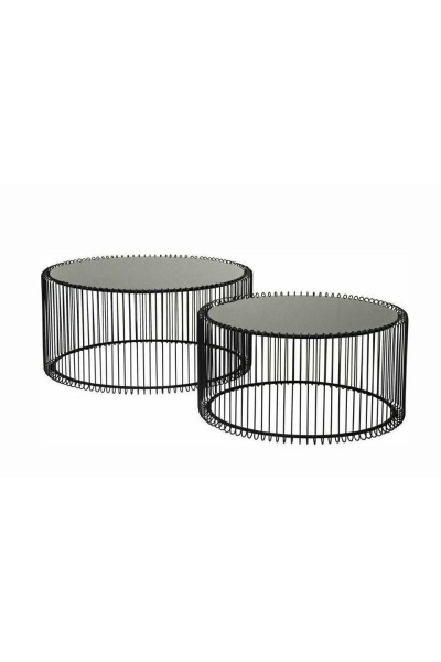 KARE zestaw stolików kawowych WIRE czarny