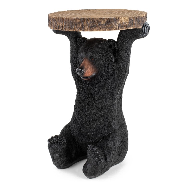 KARE stolik BEAR 53x33 cm drewniany / czarny