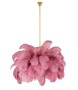 MOOSEE lampa wisząca TIFFANY 135 różowa   mosiądz / naturalne pióra
