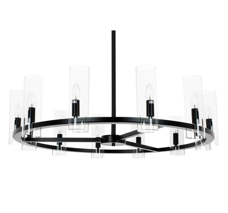 KARE lampa wisząca CANDEL CROWN czarna - szklane klosze