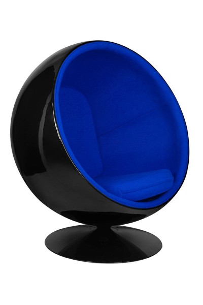Fotel BALL BLACK niebieski - włókno       szklane, metal