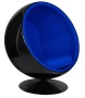 Fotel BALL BLACK niebieski - włókno       szklane, metal