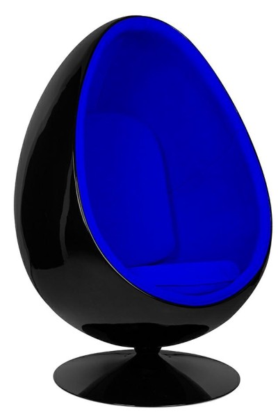 Fotel OVALIA BLACK niebieski - włókno     szklane, metal