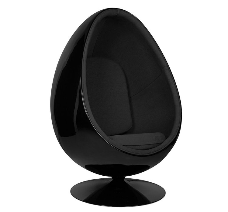 Fotel OVALIA BLACK czarny - włókno        szklane, metal