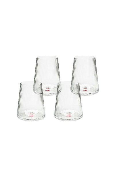 KARE komplet 4 szklanek RIFFLE 440ml      transparentny