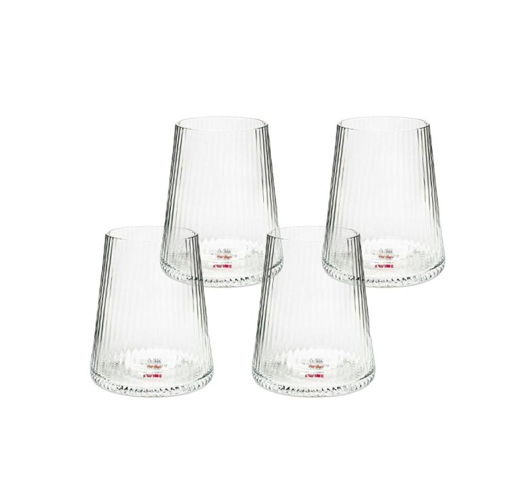 KARE komplet 4 szklanek RIFFLE 440ml      transparentny