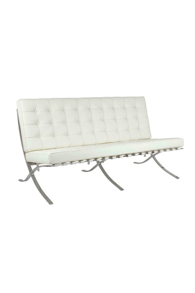 Sofa trzyosobowa BARCELON PRESTIGE PLUS biała - włoska skóra naturalna