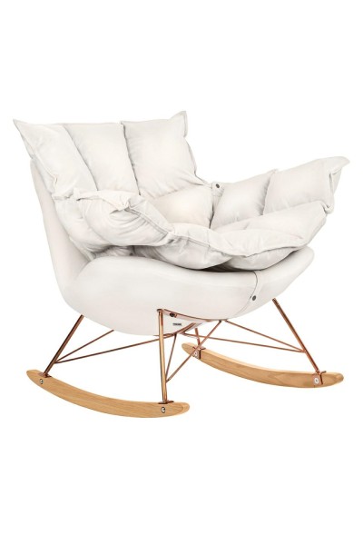 Fotel bujany SWING VELVET beżowy