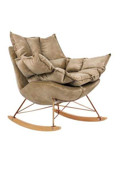 Fotel bujany SWING VELVET khaki